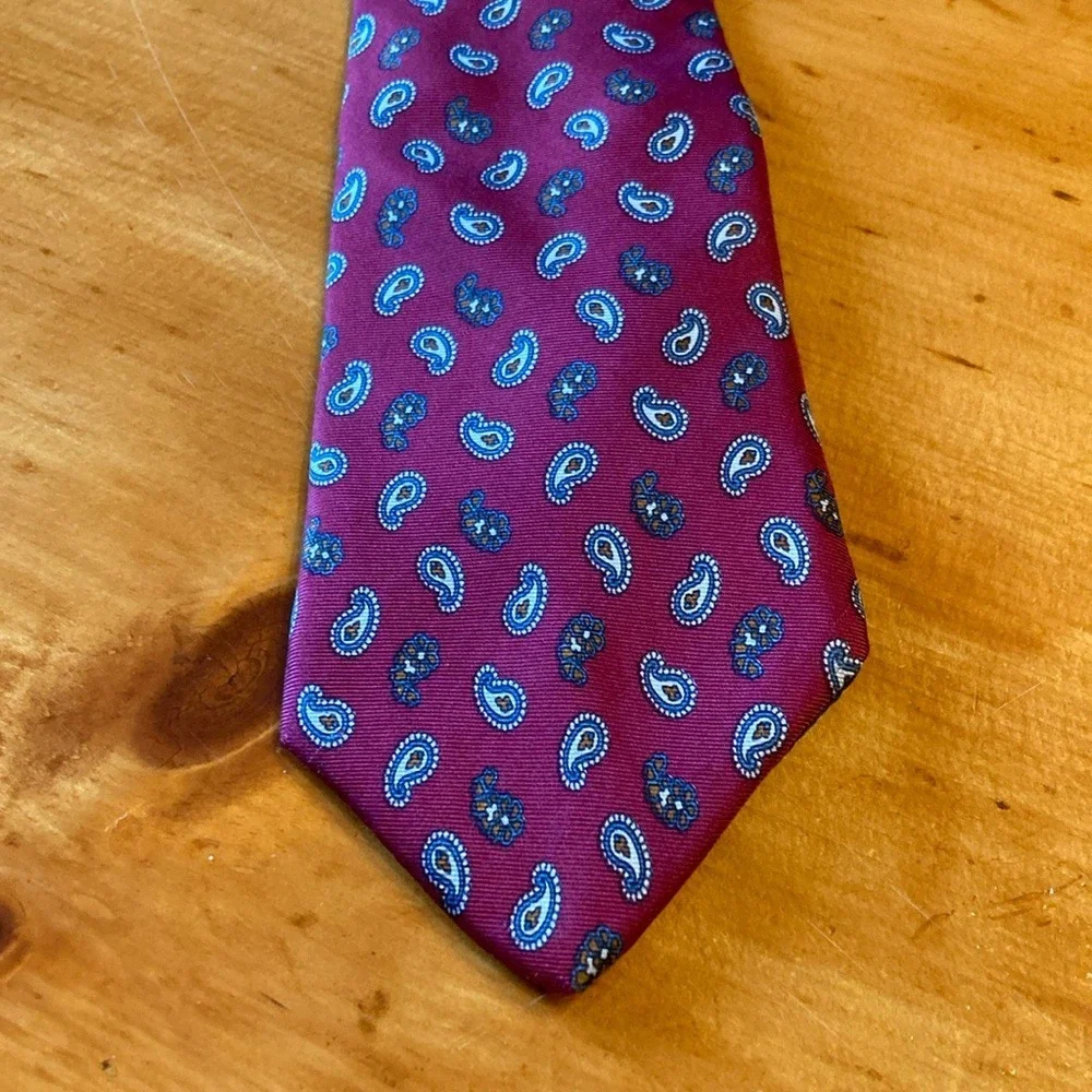 Colours by Alexander‎ Julian Mens Silk Paisley Tie Classic Preppy Power Tie Vtg
